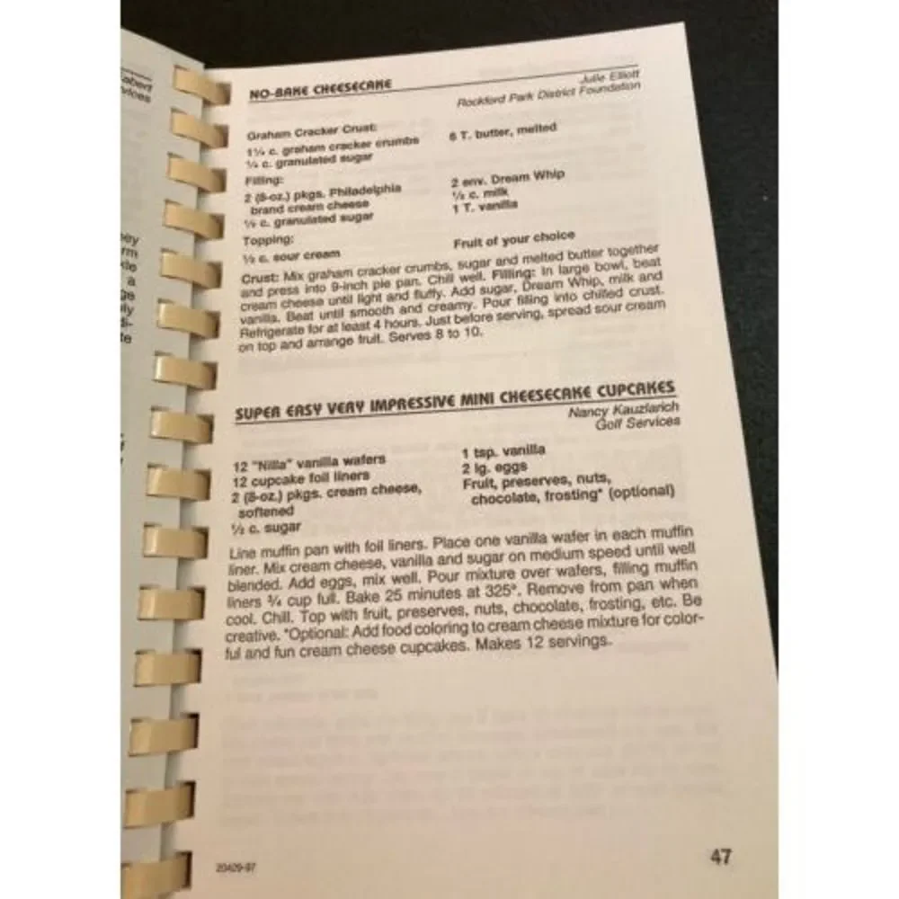 Rockford Illinois‎ IL Park District Cookbook Recipe United Way Rock River Valley